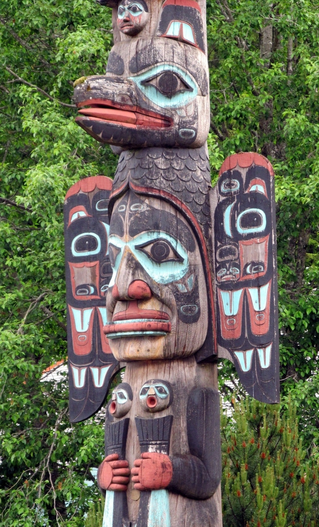 Alaskan Totem Pole From Public Domain Pictures on Pixabay at https://pixabay.com/en/totem-pole-faces-alaska-american-21040/